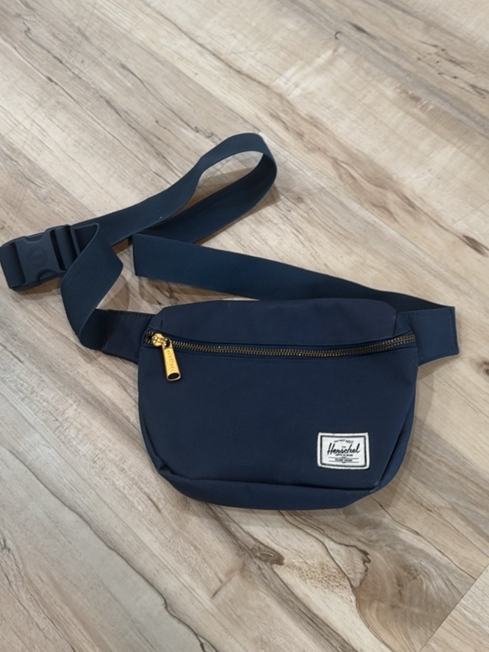 Herschel Supply Company Navy Belt Bag with Gold Zip